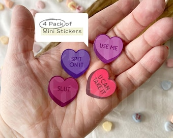 4 Pack of Gap Filler Mini-Stickers | Brat Hearts | Stickers
