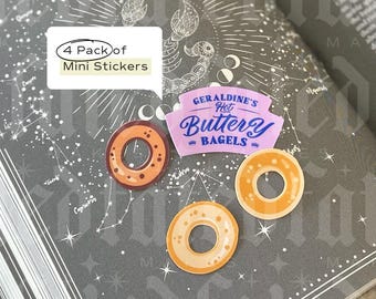 Geraldine's Buttery Bagels | 4 Pack Mini Stickers | Zodiac Academy | OFFICIALLY LICENSED