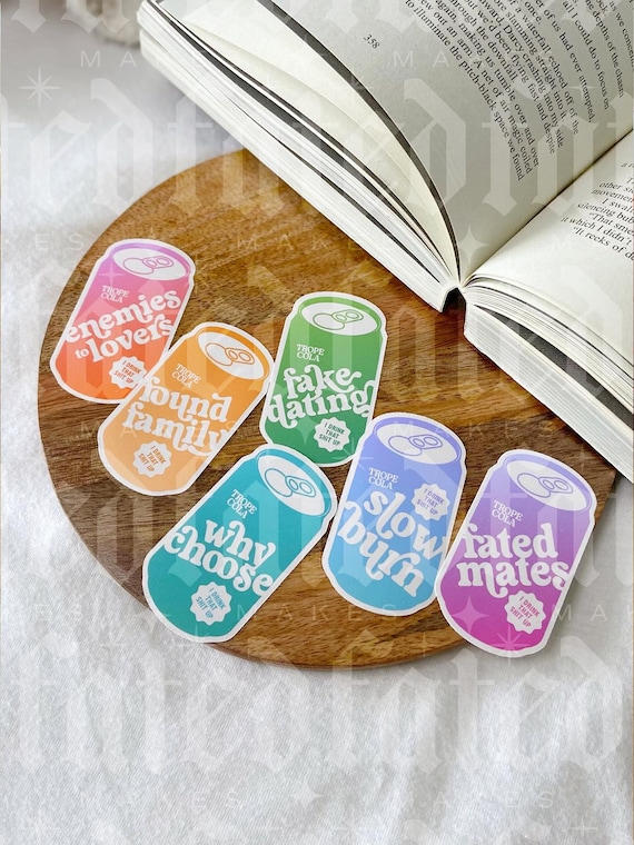 Trope Cola | Bookish Sticker | Kindle Sticker | Fated Mates | Enemies to Lovers | Fake Dating | Slow Burn | Why Choose | Found Family