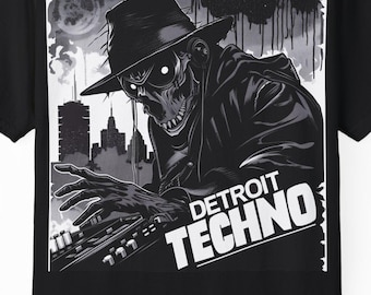 Detroit Techno Robot DJ T-Shirt, Retro Music Festival Tee