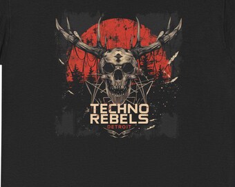 Detroit Techno Rebels Skull T-Shirt, Electronic Music Festival Tee