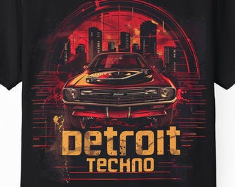 Detroit Techno Muscle Car Graphic Tee, Retro Unisex T-Shirt, Car Enthusiast Apparel