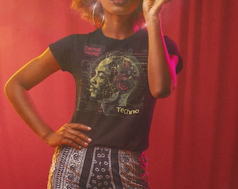 Detroit Techno T-shirt, Rave Music, Sci-fi Robot Tee