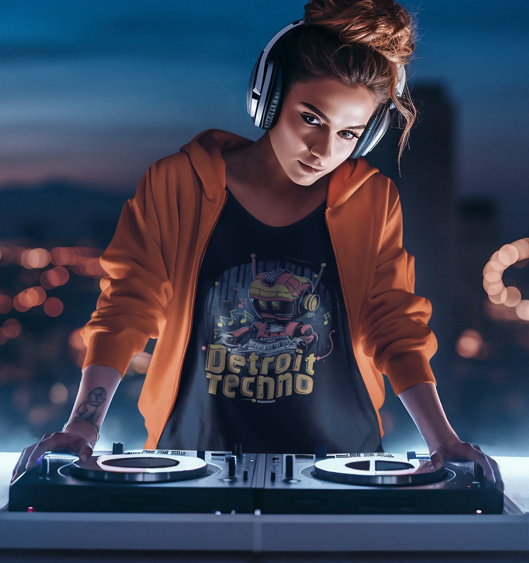Android Rave Visual DETROIT TECHNO T-shirt, Electronic Music, Festival, Robot, Android ...