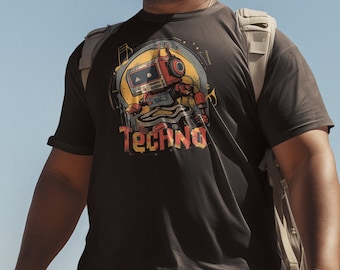 Detroit Techno Robot T-shirt, Premium Cotton Tee