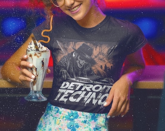 Detroit Techno T-shirt, Skeleton DJ, Rave Music Festival Tee
