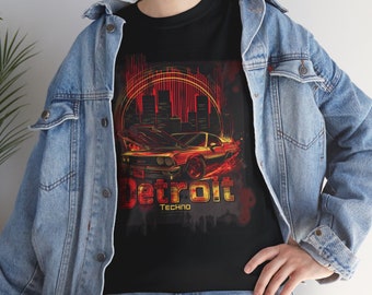 Detroit Techno Muscle Car T-Shirt, High Quality Cotton Tee