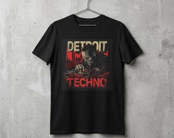 Detroit Techno DJ T-Shirt, Electronic Music Vinyl Concert Tee
