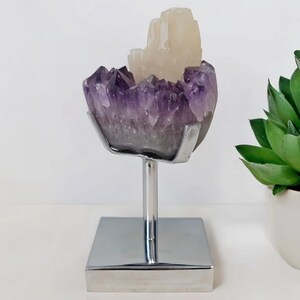 Uruguayan Amethyst with Calcite: Rare Crystal Decor Piece