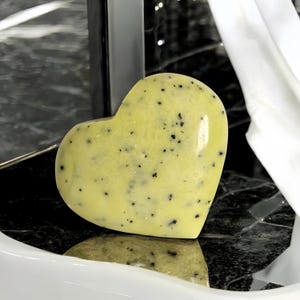 Serpentine Polished Heart Shaped Gemstone, Spiritual Healing Tool for Wellness Gift
