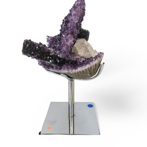 Uruguay Amethyst w/ Calcite Geode, Drusy Calcite Freeform, One Of A Kind- Rare Specimen, Home decor, Perfect Gift- **FREE SHIPPING**