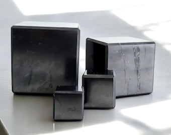 Shungite Protection Cube: EMF & 5G Shielding, Natural Shungite, Sizes 4cm, 5cm, 6cm, 8cm, 10cm