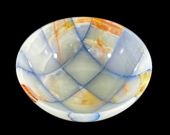 Dyed Banded Onyx Crystal Bowl: Decorative Stone Bowl