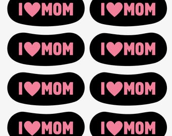 Mother’s Day Eye Black Stickers: I Love Mom, Sports Face Stickers, Regular Heart