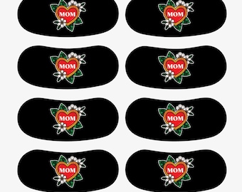 Mother’s Day Eye Black Stickers: I Love Mom, Sports Face Stickers, Tattoo Style Heart