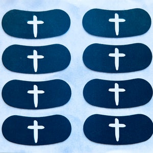 Crosses Eye Black Stickers-Baseball, Softball, Football, Athlete Gift, Team Logo, Fans, Special Event, Causes/Ribbon, Sports Gift, Crosses