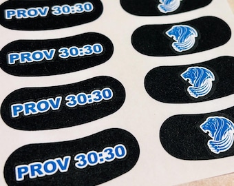 Adesivi personalizzati con versetti biblici neri per gli occhi: adesivi per il viso sportivi