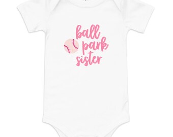 Custom Ballpark Sister Baby short sleeve one piece