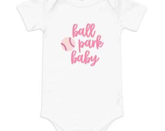 Custom Ballpark Baby Short Sleeve One Piece, Baseball Onsie