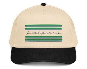 Team Colors Stripes, Two Tone 5 Panel Baseball Hat