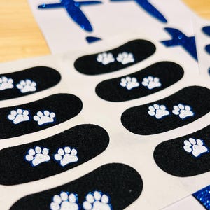 Custom Paw Print Eye Black Stickers, Eye Black, Baseball, Softball, Football, Cheer Face Stickers, Team Logo, Personalized Eye Black