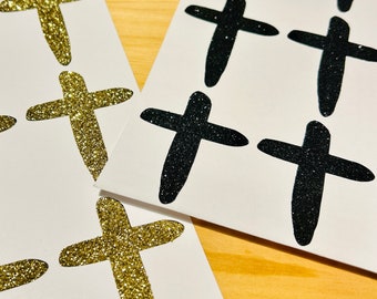 Glitter Cross Eye Black Stickers: No Mess Sports Face Stickers