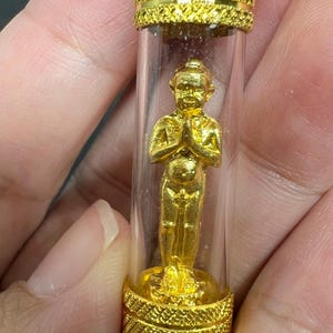 Famous Gold Ai Khai, Aiki Wat Chedi powerful pandentdant Sacred Lucky Charm Talisman for Wealth  Blessed Thai Buddha Amulet