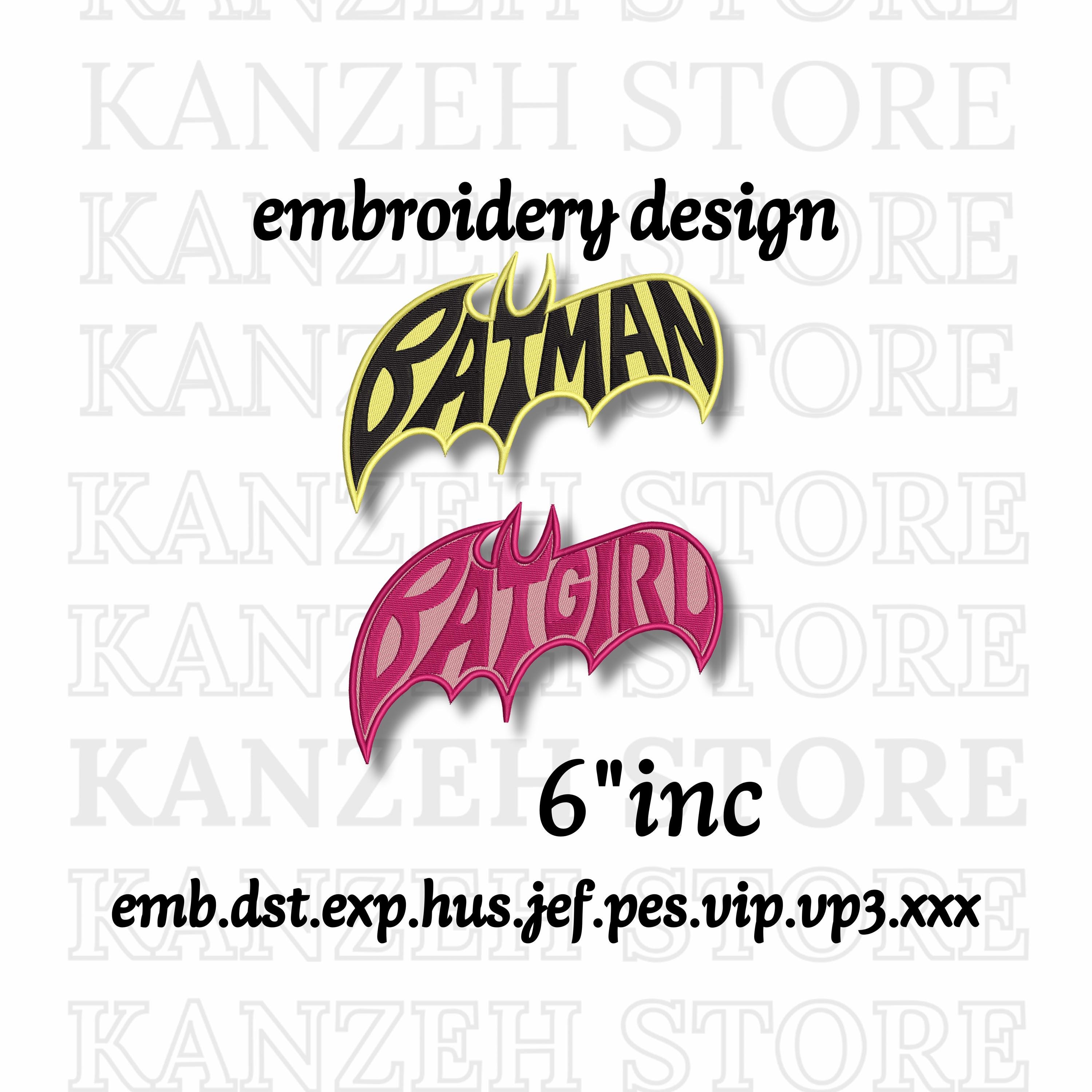 Batman and Batgirl Embroidery Design, Superhero Logo Digital File ...