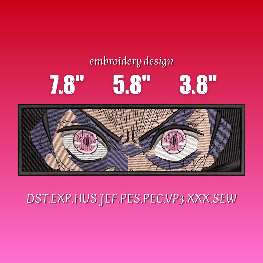 Nezuko Eyes Embroidery Design | Demon Slayer Anime Eye Pattern ...