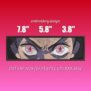 Nezuko Augen Stickdatei | Demon Slayer Anime Augenmuster | Stickdatei für die Maschine | KNY Stitch Download