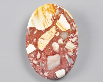 Natural Red Brecciated Mookaite Oval Cabochon 26x38x4