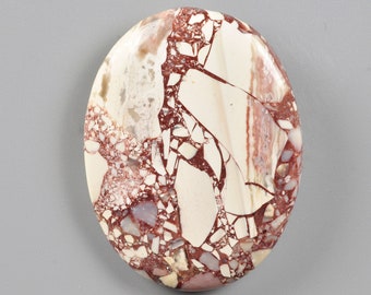 Natural Red Brecciated Mookaite Oval Cabochon 29x48x4