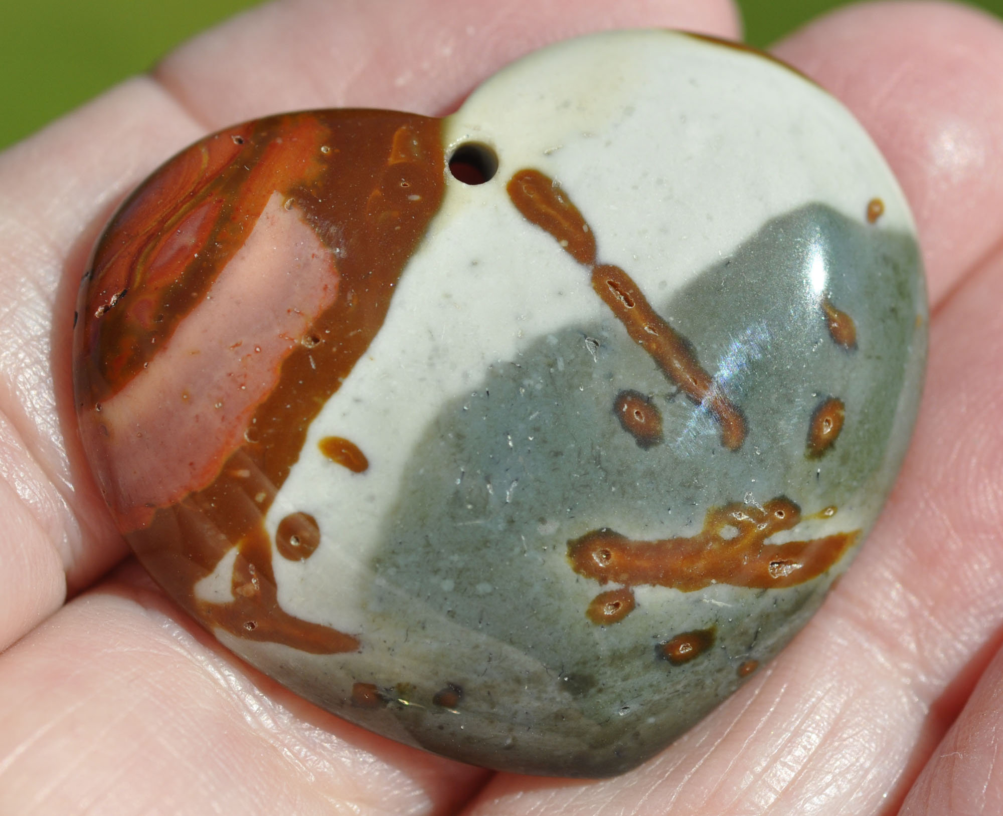 Heart shaped Ocean jasper pendant stone 34x40x8mm Heart shaped Ocean jasper pendant stone 34x40x8mm