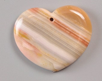 Heart shaped Polychrome jasper pendant stone 34x40x8mm