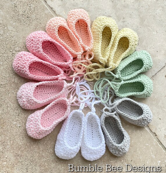 Ballerina Baby Shoes Crochet Baby Ballerina Booties Pure Etsy