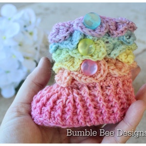 Pastel Rainbow Baby, baby booties, Crochet Baby Booties, Baby Gift, Rainbow baby, image 3