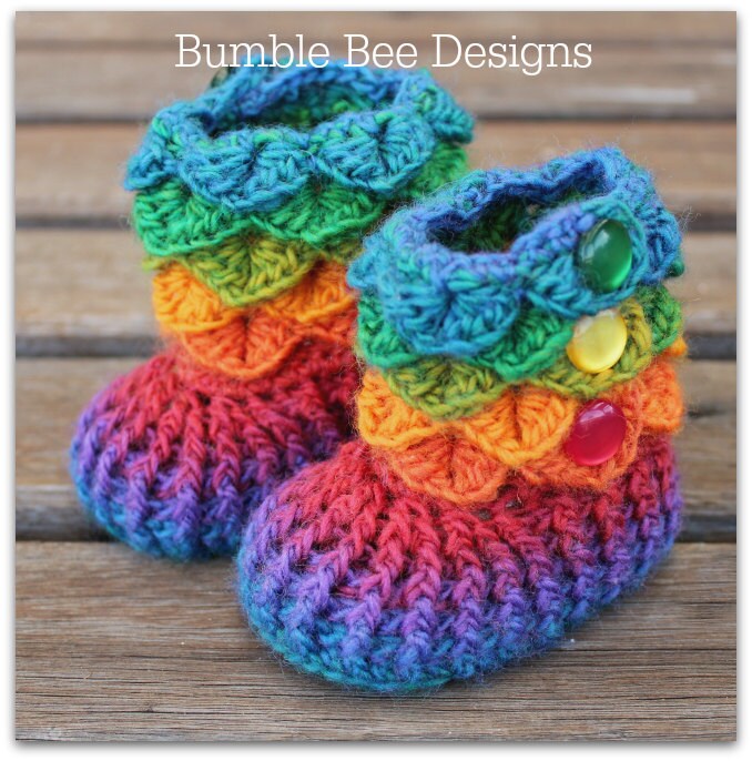Crocodile Stitch Baby Booties That Stay On Baby Booties rainbow baby 0 6 months Rainbow booties