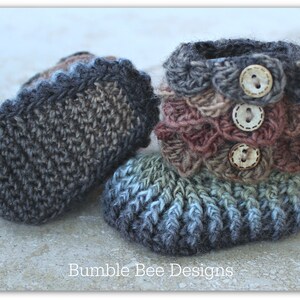 Enchanting Crochet Baby Booties: Stay-on Slippers, Bobble Beanie, Wool Booties, Newborn Beanie, Top Knot Hat Bumble Bee Designs image 2