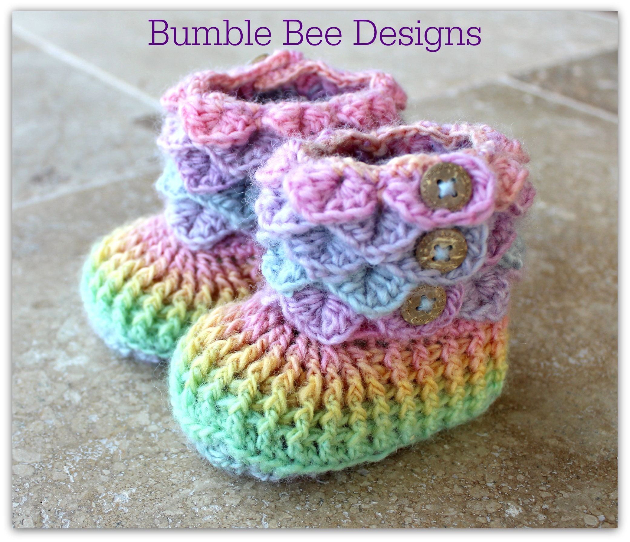 crocodile stitch baby booties