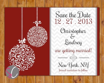 christmas save the date company family party chevron holiday etsy