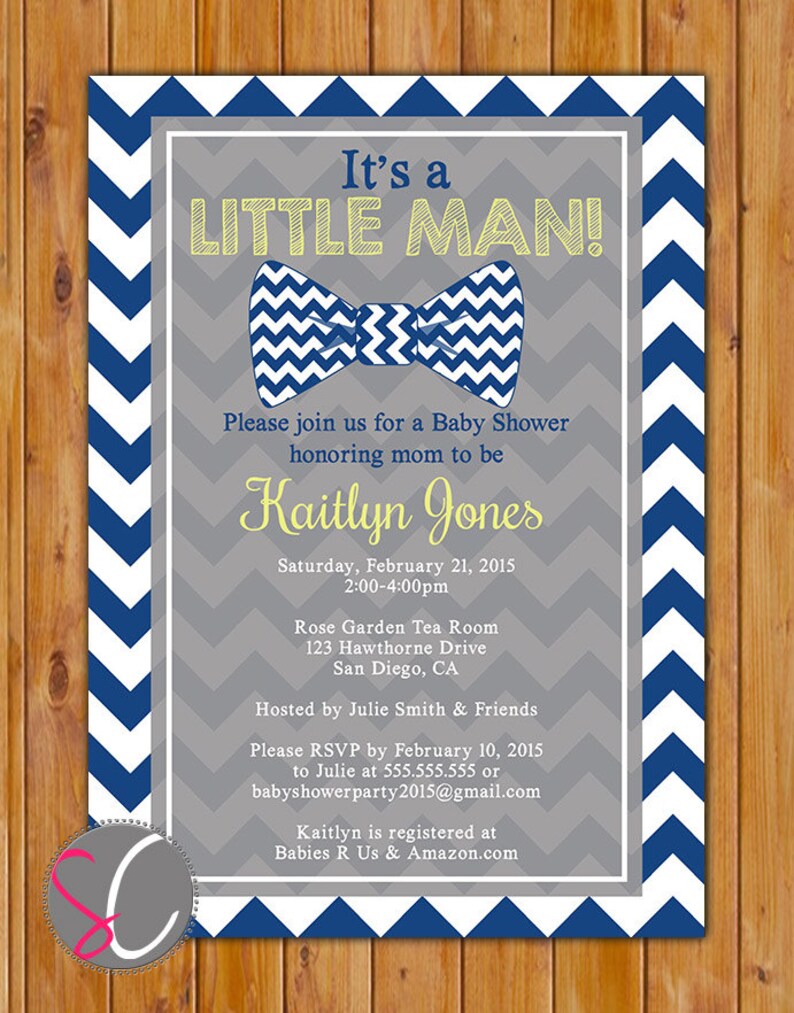 Little Man Bow Tie Baby Boy Shower Invite Yellow Grey Navy Etsy Little Man Bow Tie Baby Boy Shower Invite Yellow Grey Navy Etsy