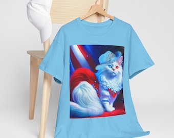 4th of July Cat shirt, Patriotic Cat T-shirt, patriotic catlover gift, patriotic pet tshirt, cat lover tshirt, pet lover gift, USA tee shirt