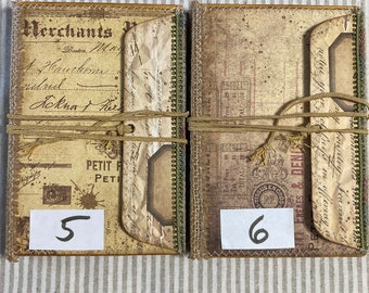 Altered envelope journals - ONLY 1 left - handmade journal by Kat Urato, junk journal, vintage papers, vintage style journal