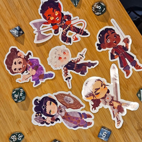 Baldur's gate 3 companion stickers |BG3 RPG|laminated stickers for planner and waterbottles