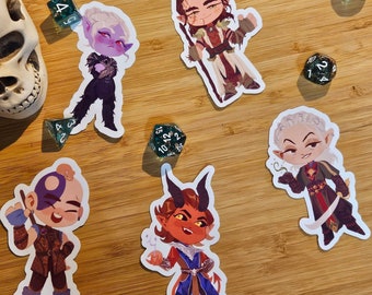 BG3 stickers additional characters die cut waterproof perfect for water bottle |RPG STICKERS | DND