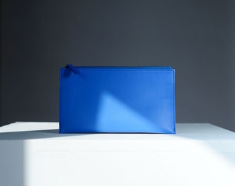 Leder Etui / Leder Clutch / Leder Pouch / Leder Stifteetui / Leder Stiftemäppchen / Leder blau