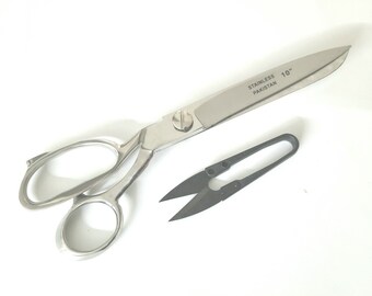 Scissors Heavy Duty Tailor Shears for Fabric Leather Raw Materials Dressmaking 10" Stainless Steel