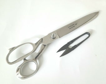 Scissors Heavy Duty Tailor Shears for Fabric Leather Raw Materials Dressmaking 12" Stainless Steel