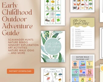 Printable Early Childhood Outdoor Bundle, Nature Scavenger Hunt, Family Nature Exploration, Outdoor Learning for Kids, Kid's outdoor toys