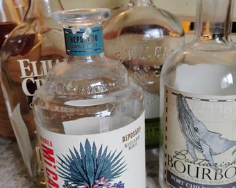 vintage style Liquor Whiskey bottles, Gin Rum Bottles, crafts, home brewing